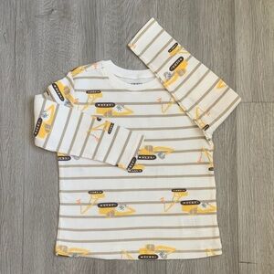 Old Navy Construction Vehicle Excavator Waffles Shirt Long Sleeve 4T